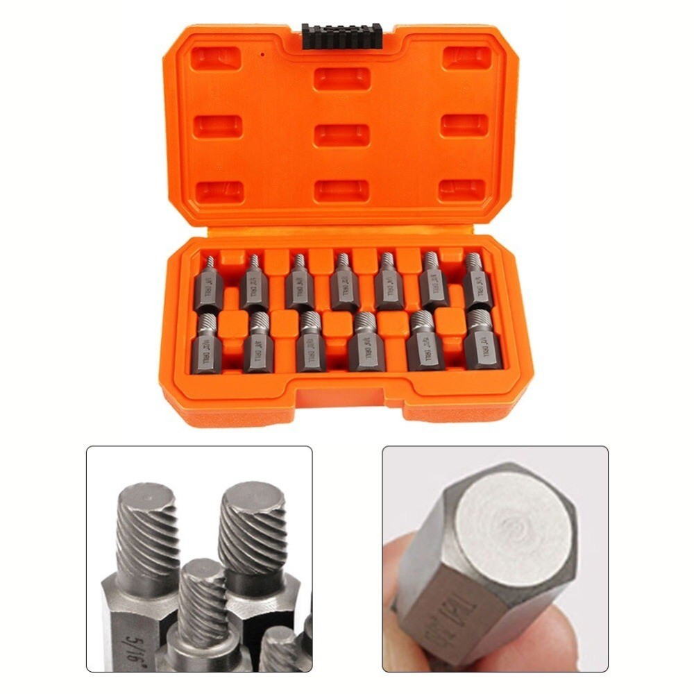 Screw Extractor Set Damaged Broken Bolt Screw Extractor Hex Head Extractor 23Pcs