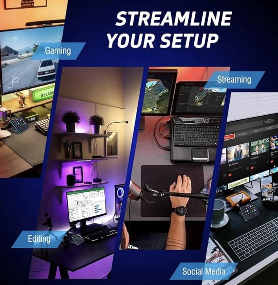 Stream dockStream Dock Streaming Console & Hub customizable LCD Macro keys Conte