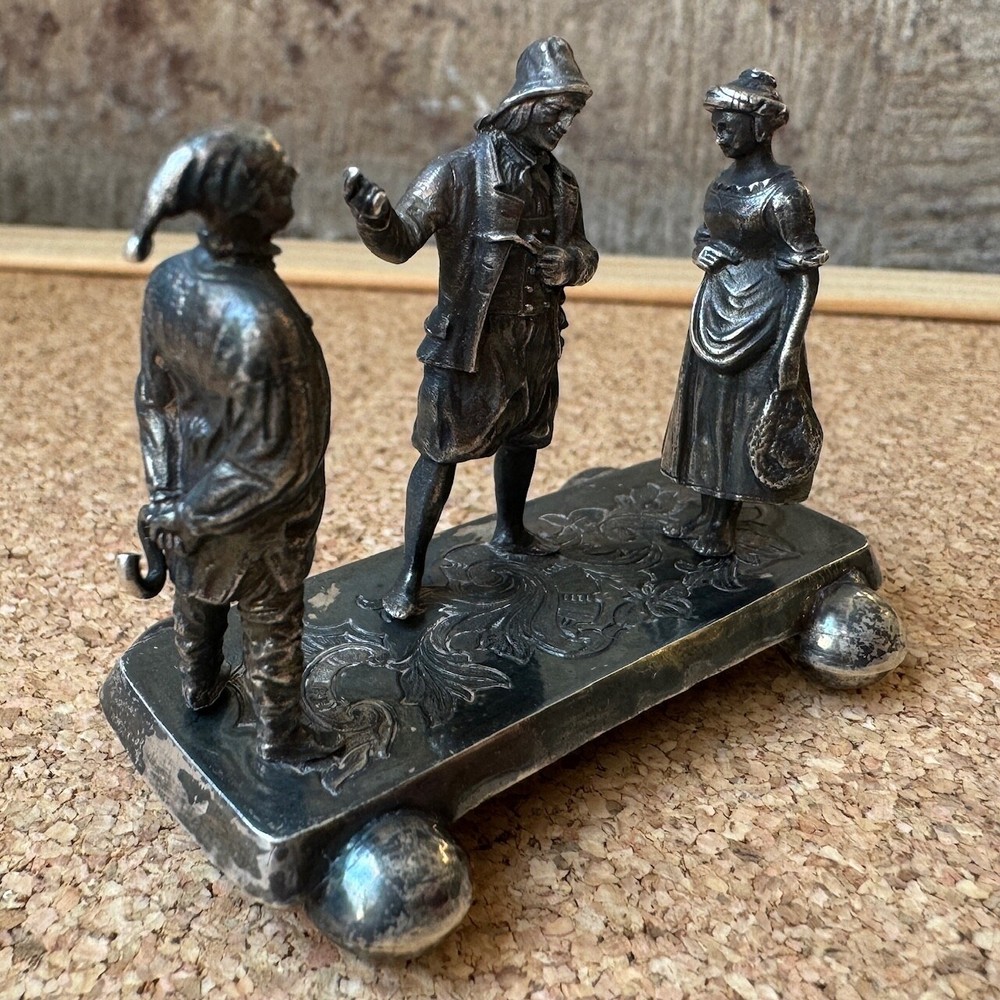 Museum quality German solid silver figurine, early 19th Century, "Matchmaker"