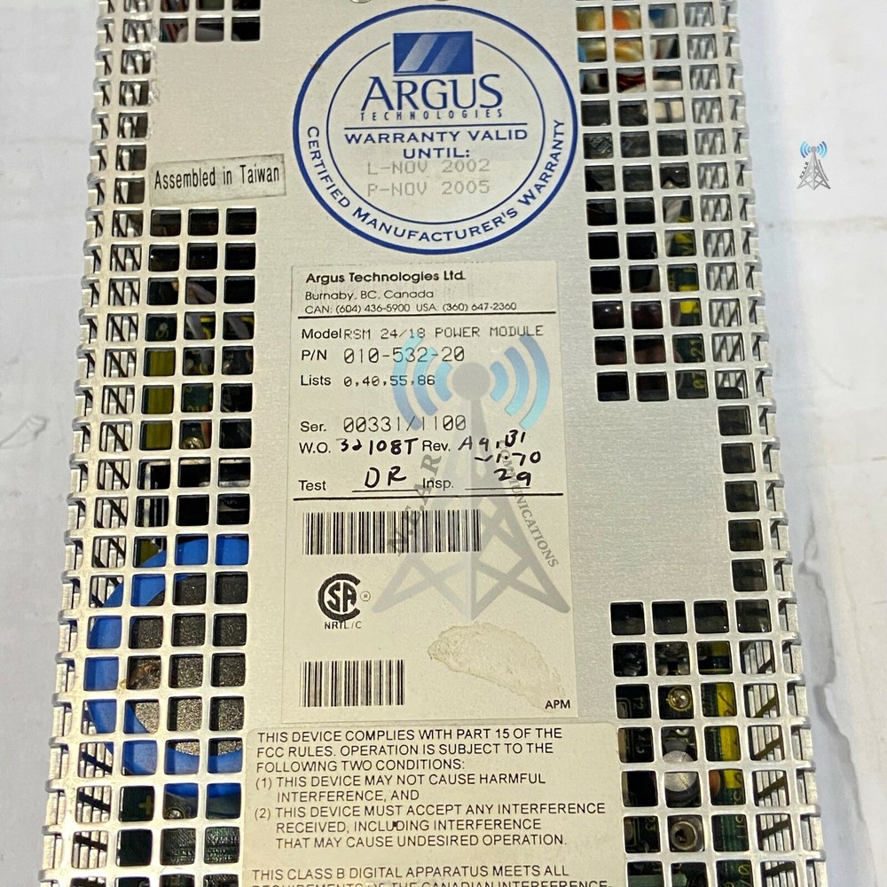 Argus, 010-532-20, RSM 24/18 RECTIFIER MODULE *RH090220