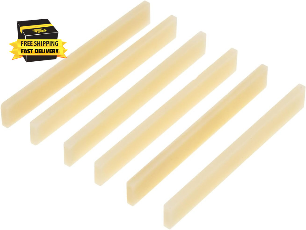 6Pcs Unbleached Guitar Bone Saddle, Blank Guitar Bridge Saddle, Pure Bone Saddle