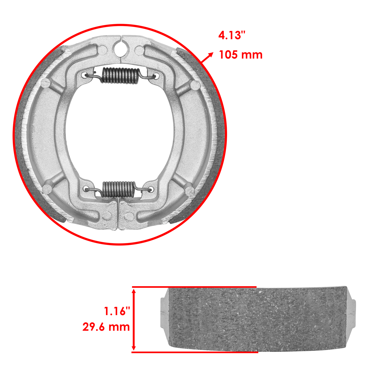 Caltric Rear Brake Shoes for Kawasaki KLX110 KLX110L 2002-2024 / 41048-1141