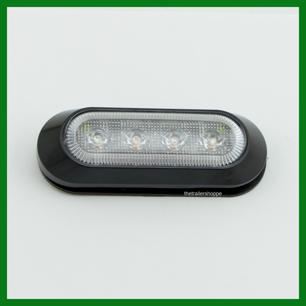 Maxxima Amber & White Clear Lens 4 LED Warning Strobe Surface Mount Light