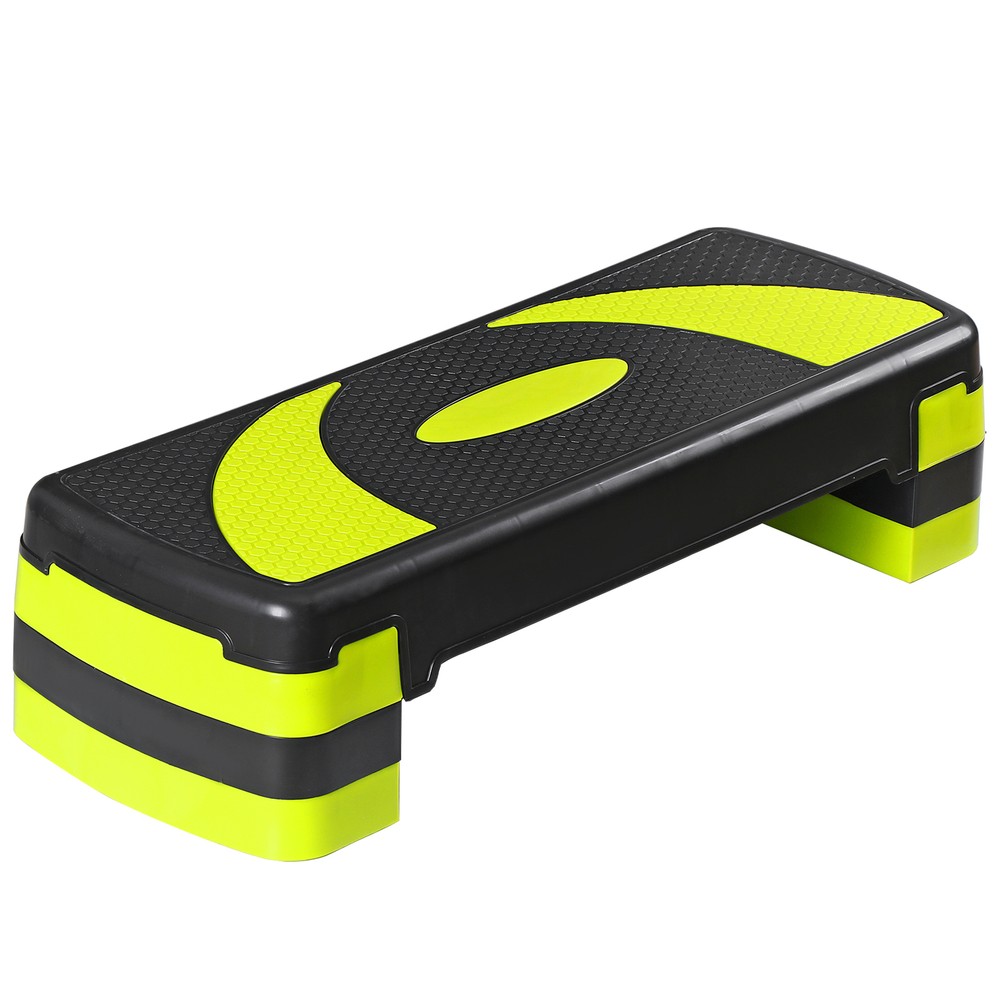 Adjustable Aerobic Stepper Workout Step with 4 Risers Exercise Platform Trainer