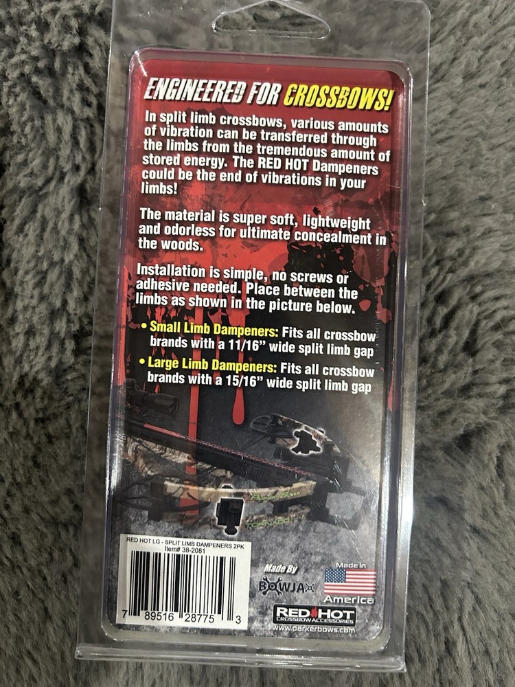 Red Hot Split Limb Crossbow Dampeners Size Large