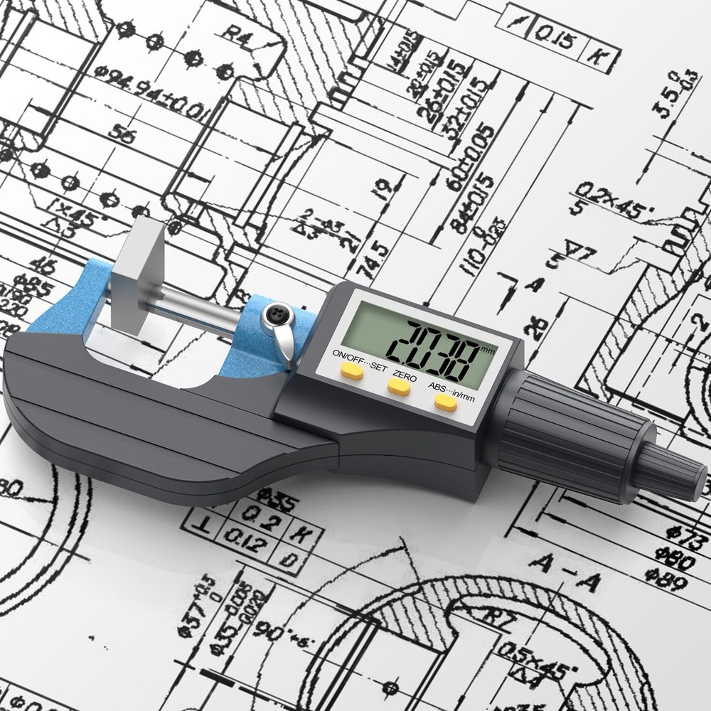 HDLKNAK Digital Micrometer, Outside Micrometer Precision Measuring Tool, Blue