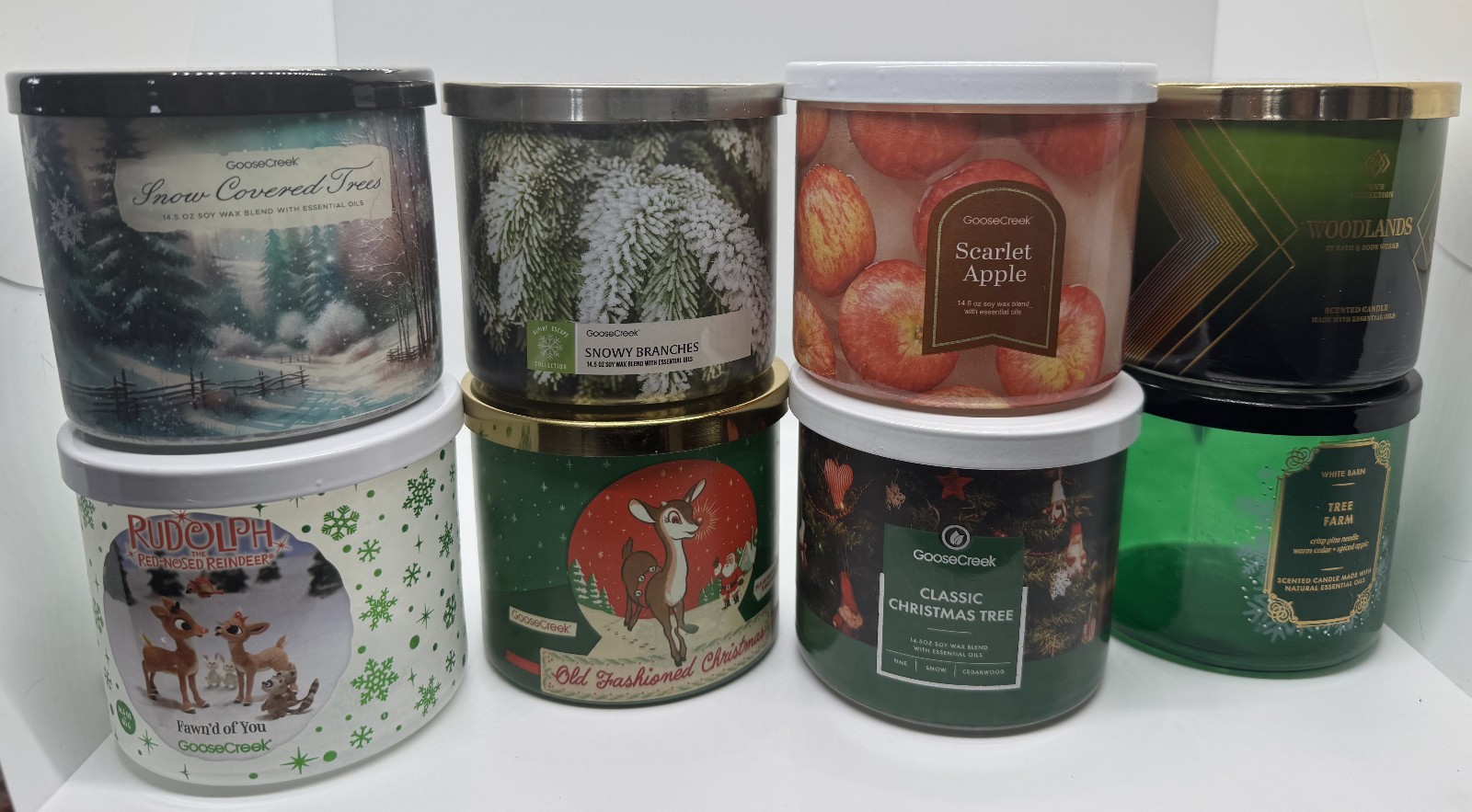 Lot of 8, empty 3 wick candle jars - Cleaned Out