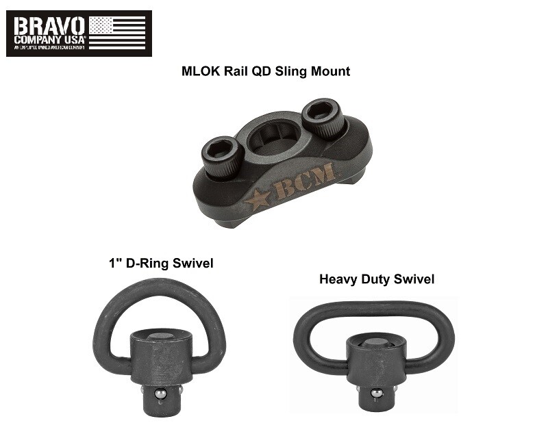 BCM Bravo Company MLOK QD Sling Mount / Heavy Duty Swivel / 1" D-Ring Swivel NEW