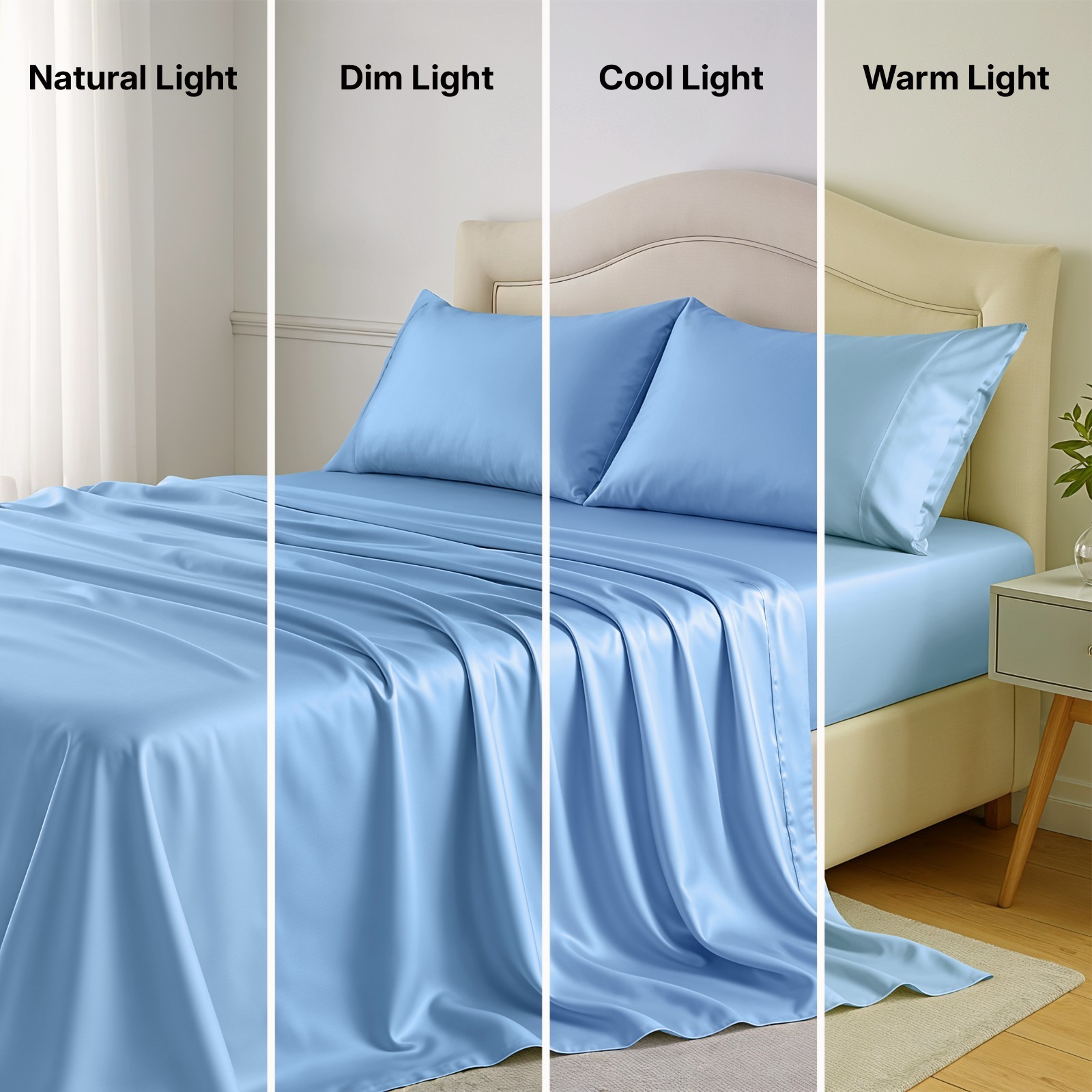 4PC Sheet Set 100% Bamboo Viscose Cooling Deep Pocket Luxury Soft Bed Sheets