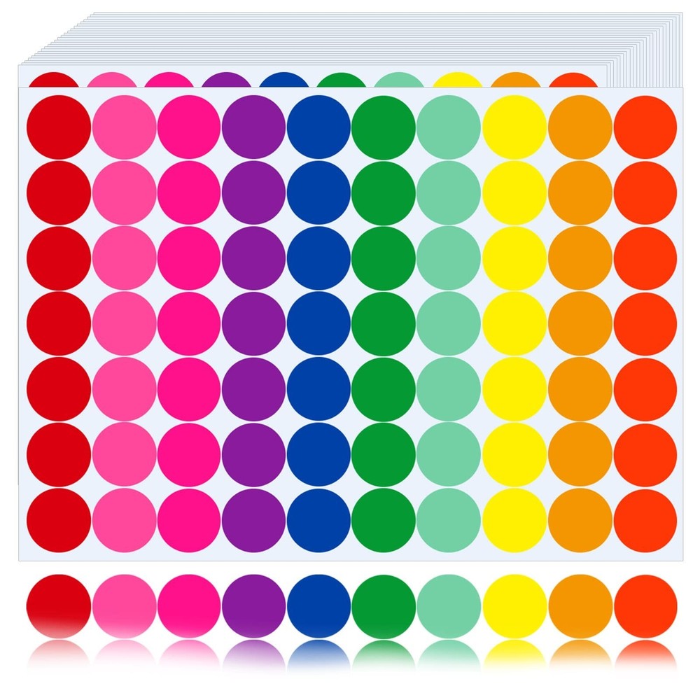 Colored Dot Stickers 700 PCS Color Coding Labels Round Circle Stickers Labels...