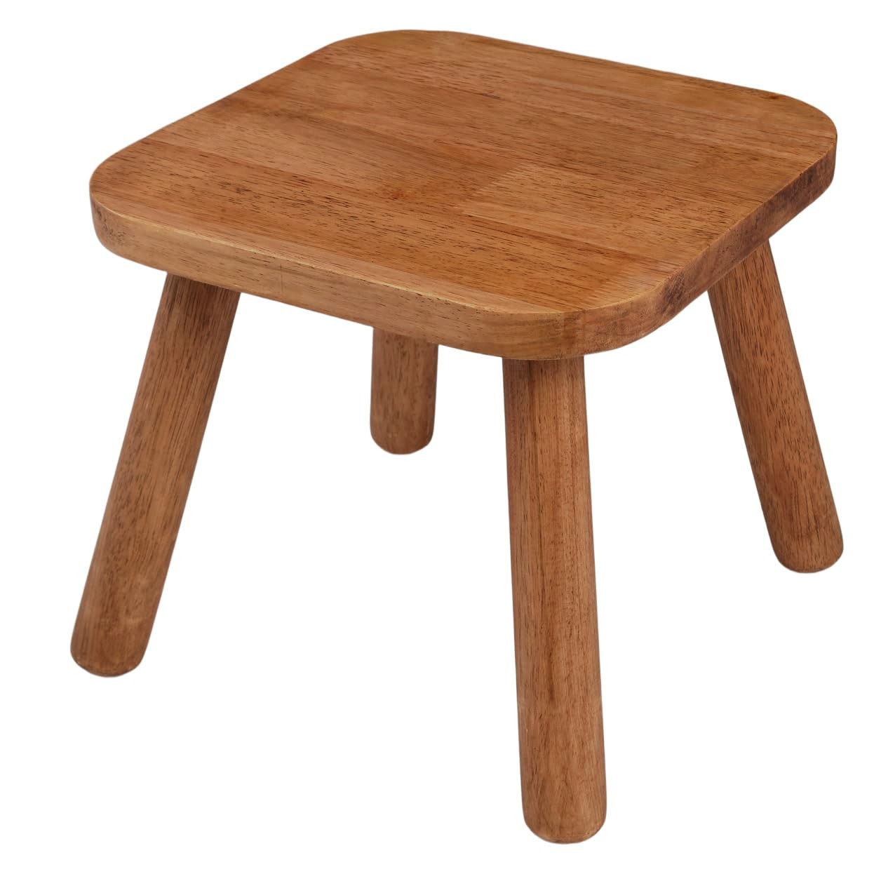 Solid Wood Step Stool Walnut 9.3inch Removable Portable Round Footstool