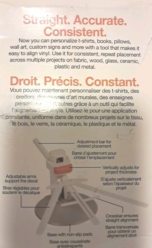 Fiskars Vinyl Alignment Tool Align and Apply Vinyl Flat Surfaces Positioner