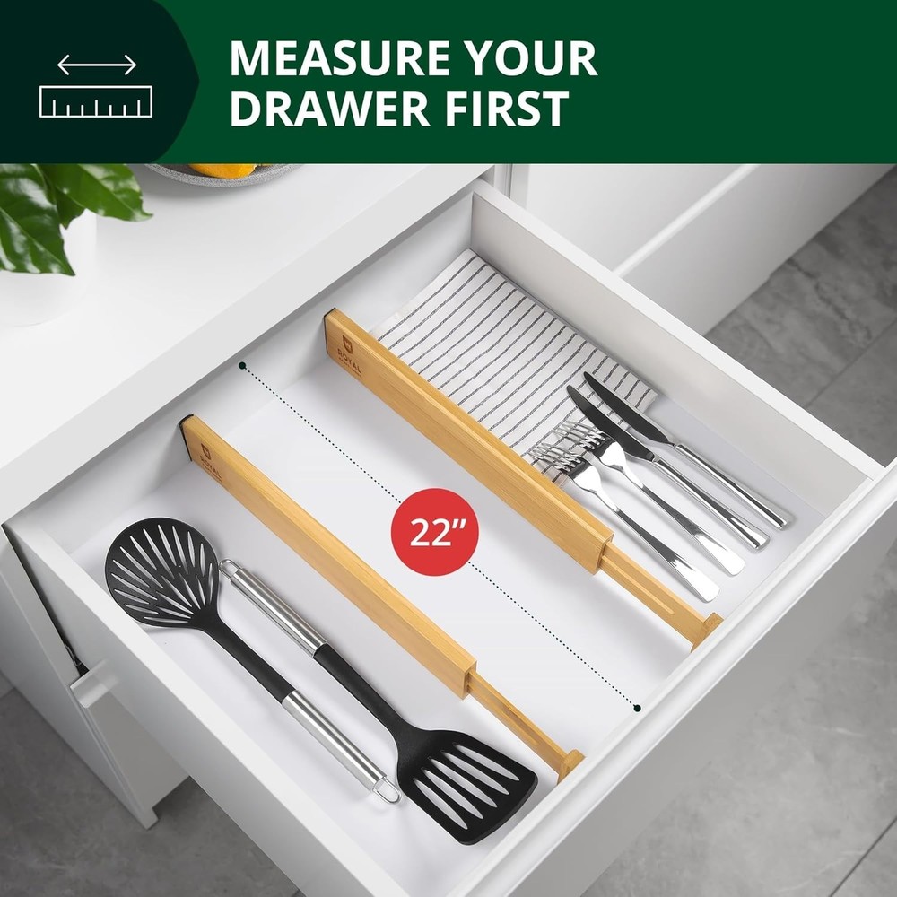 Adjustable Drawer Separator Splitters - 17–22 Inches