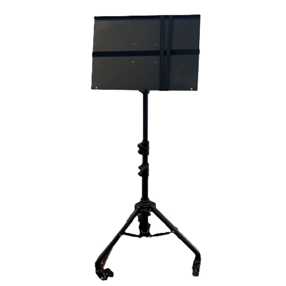 Adjustable Rolling Music Stand for iPad/Tablet - Tripod Locking Wheels
