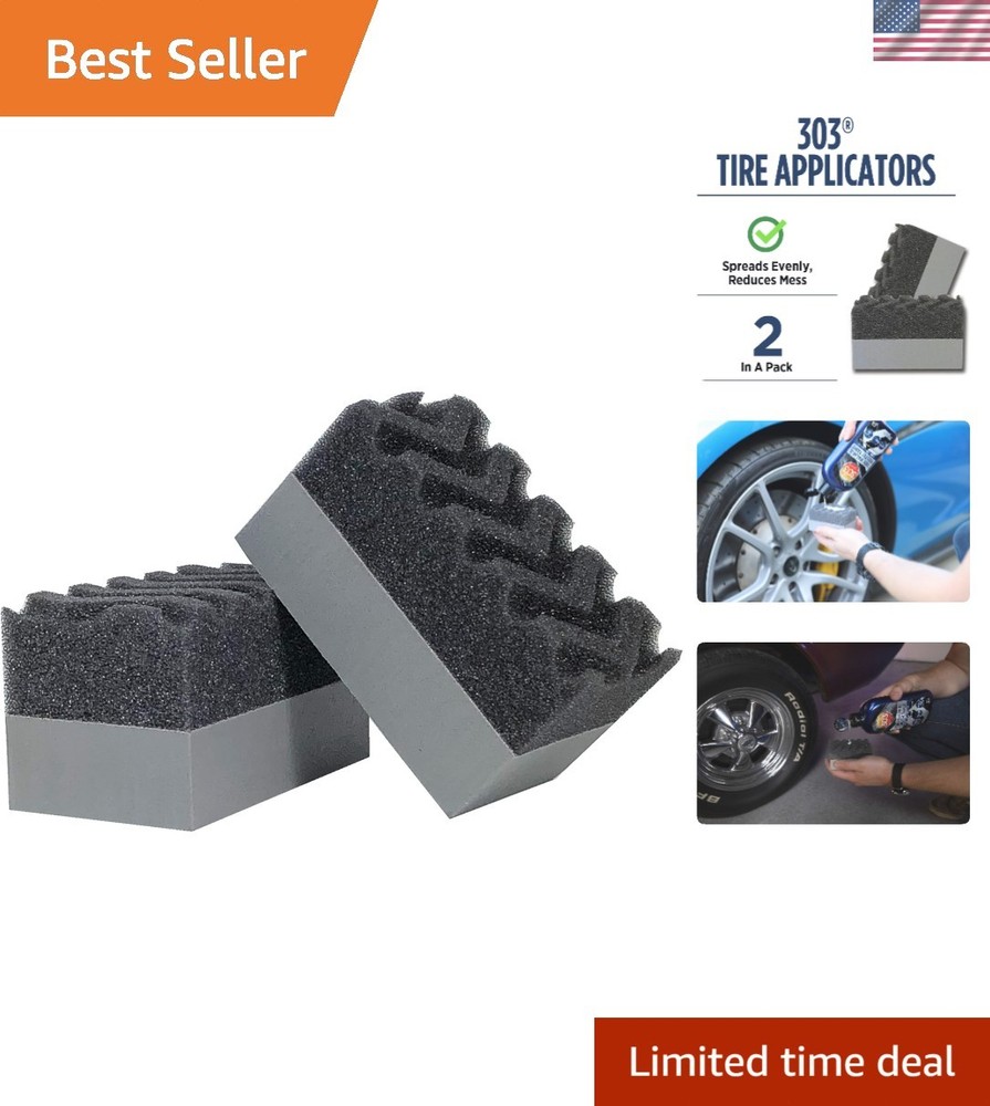 Tire Dressing Applicator Pads - 2-Pack for Effortless Shine Application