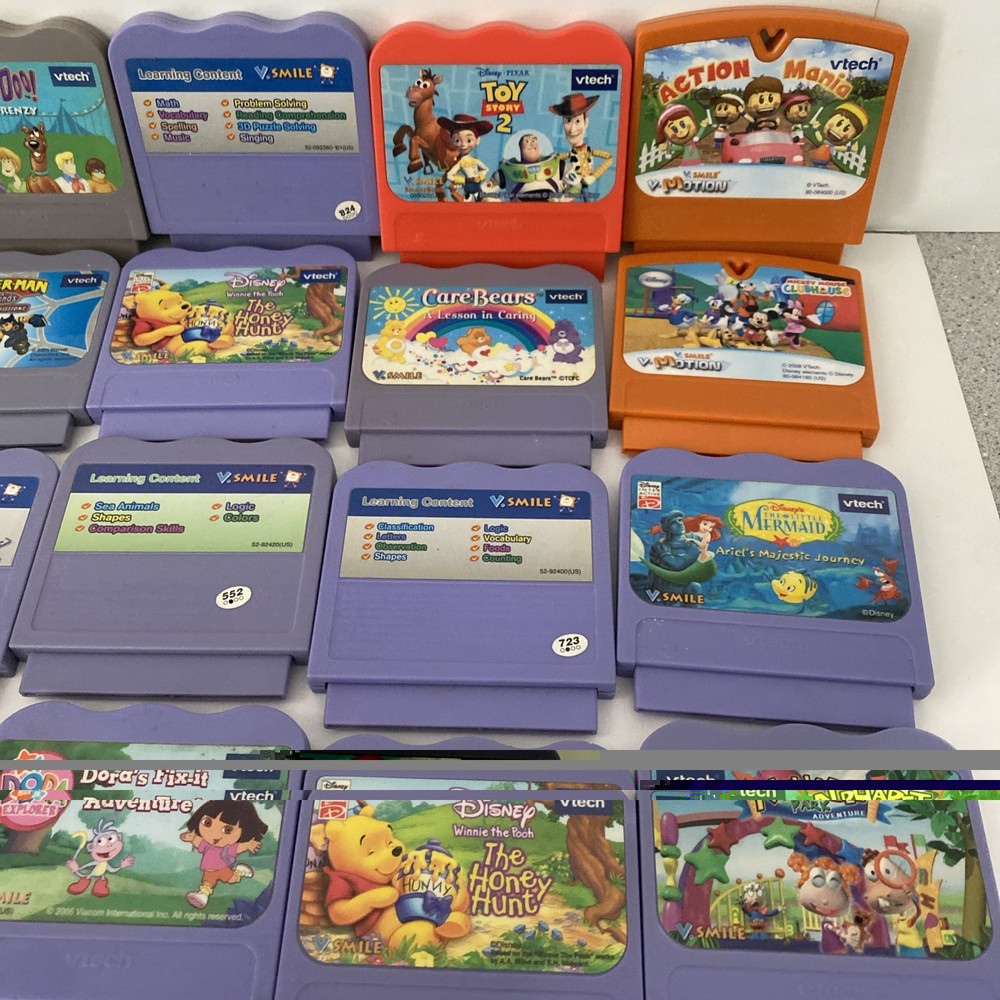 Lot Bundle of 20 VTech V.Smile Learning System Game Cartridges Untested Pixar