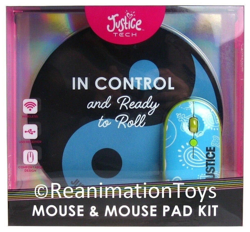 Justice Tech In Control Computer PC Laptop Mouse & Mouse Pad Set Yin Yang New