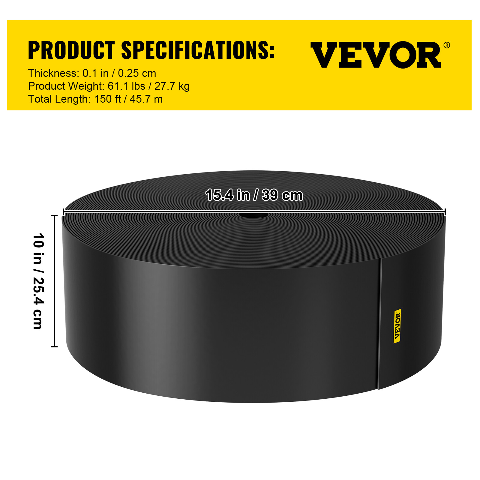 VEVOR Landscape Edging Terrace Board 150 ft x 10 inch Lawn Garden Border No Dig