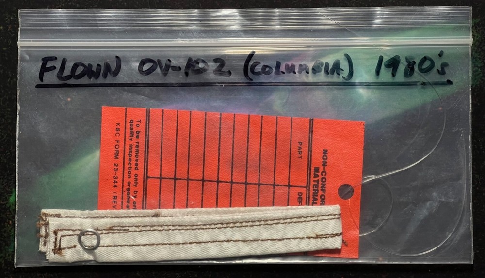 SPACE SHUTTLE PROGRAM FLOWN & REMOVED OBSOLETE TCS SCRAPPED RELIC & RED FLEX TAG