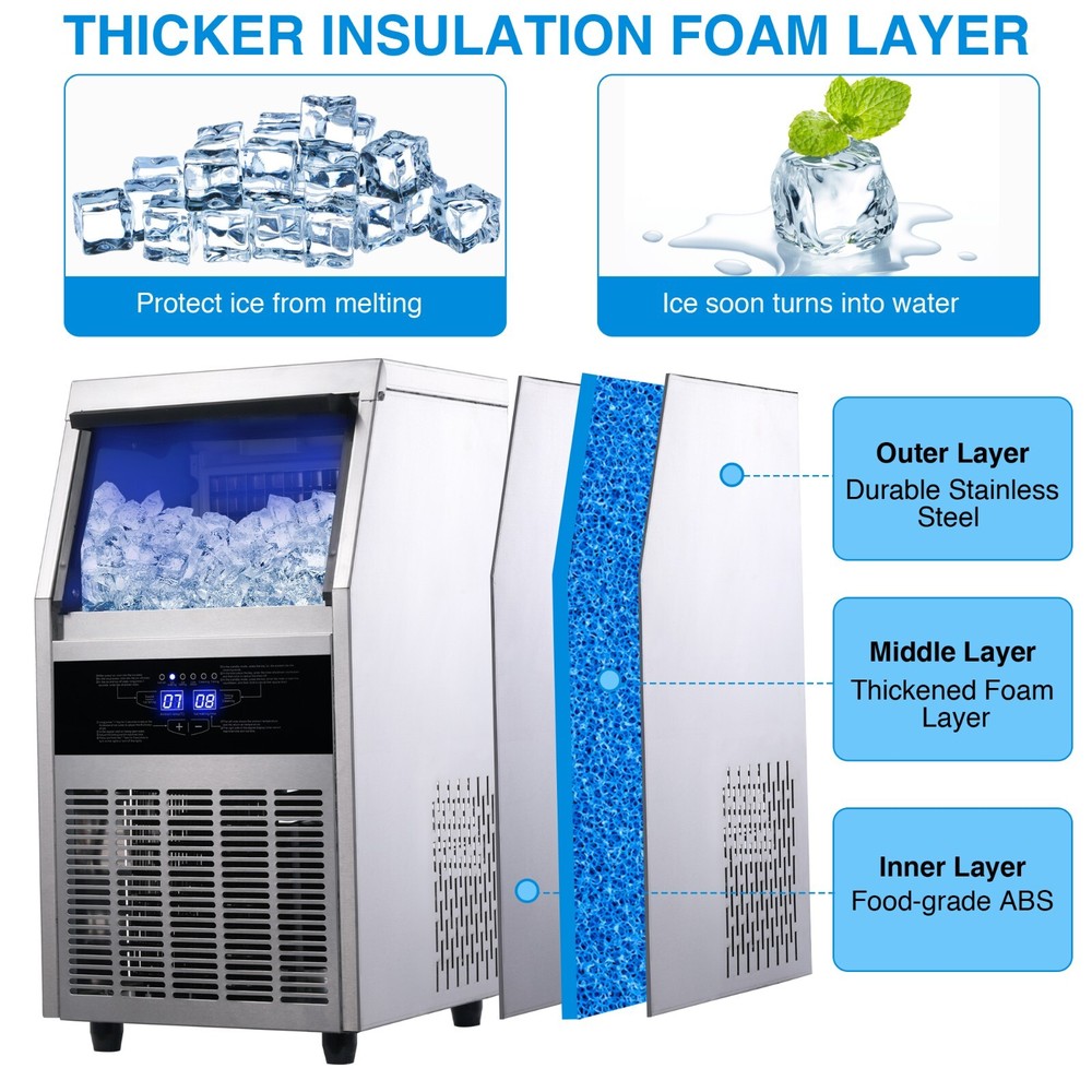150lbs Commercial Ice Machine Bar Restaurant Home Ice Maker Cube Maker New