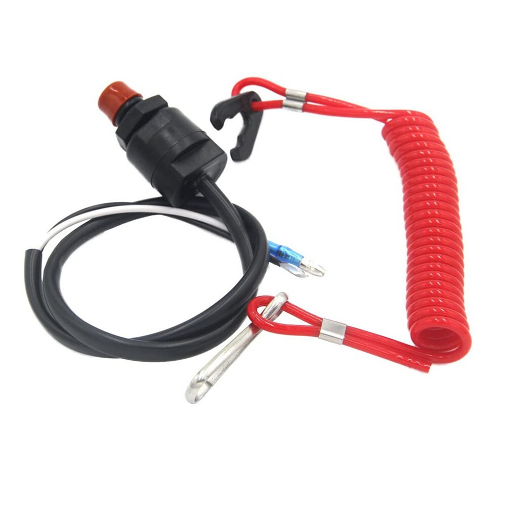 Durable Boat Outboard Engine Stop Motor Kill Switch with Safety Tether Lanyard \