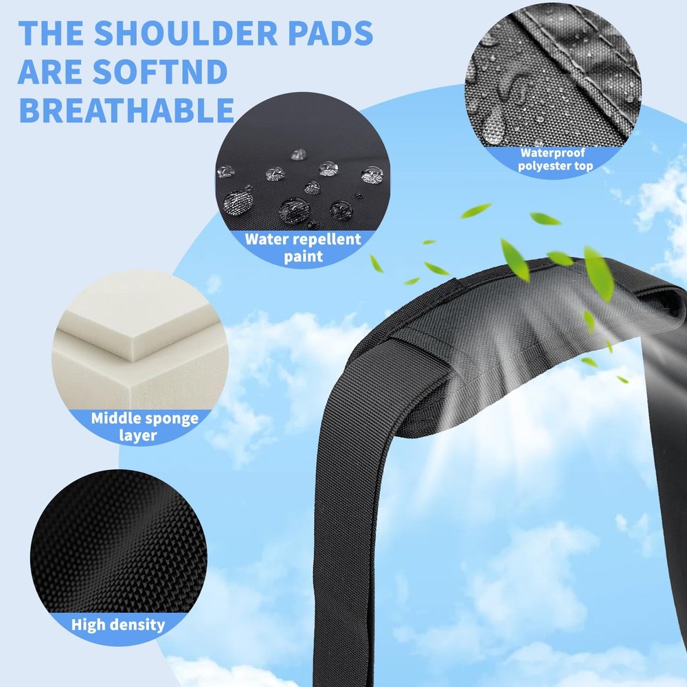 63" Padded Adjustable Shoulder Strap with Veto Pac, Durable Bag Strap with He...