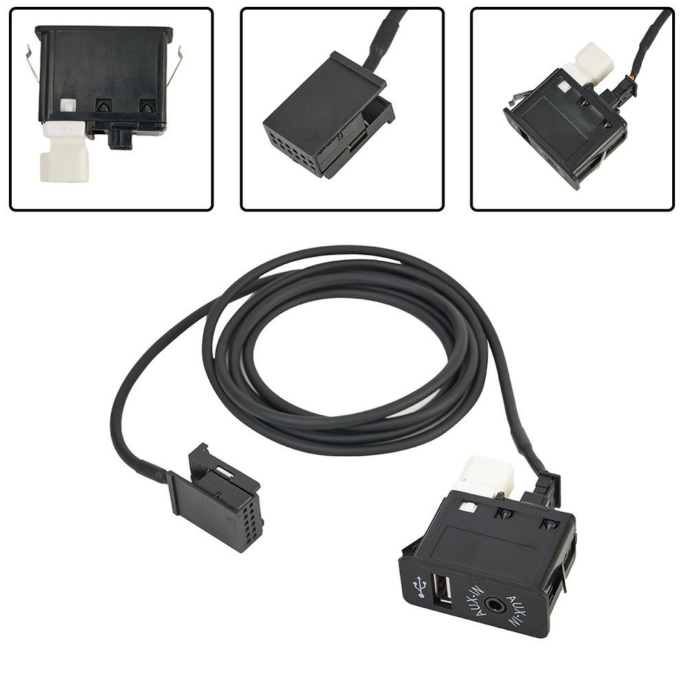 AUX USB Interface Panel Adapter And Socket Plastic USB2.0 Black For