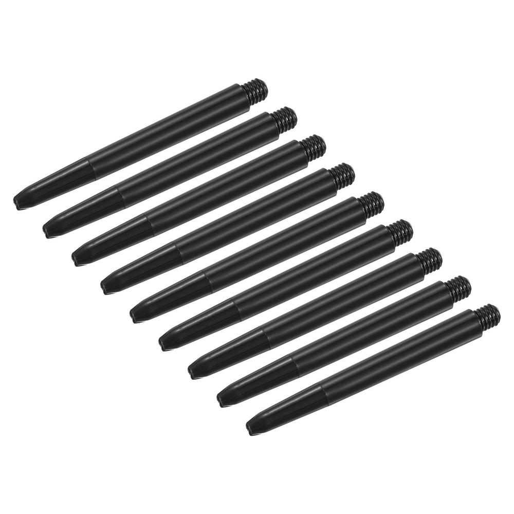 48mm Dart Shafts, Medium 2BA Thread Plastic Dart Stems - 12 Pack (Black)