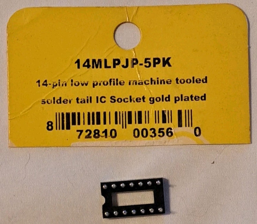 Pun Low Profile Machine Tooled solder Tail IC Socket Gold Plated 14MLPJP14