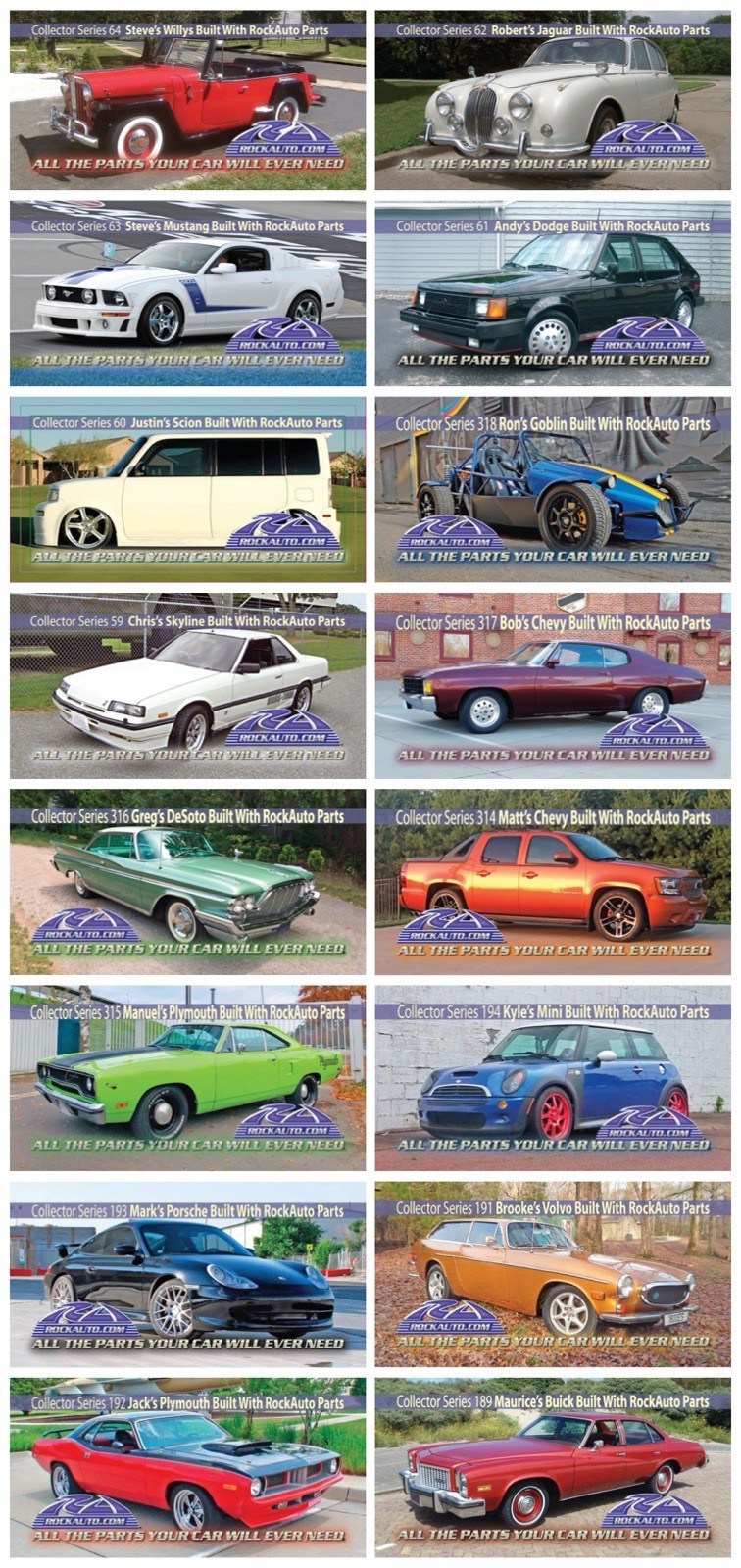 🥳NEW ARRIVAL 2026 🥳RockAuto magnet collector series U-Pick List Car