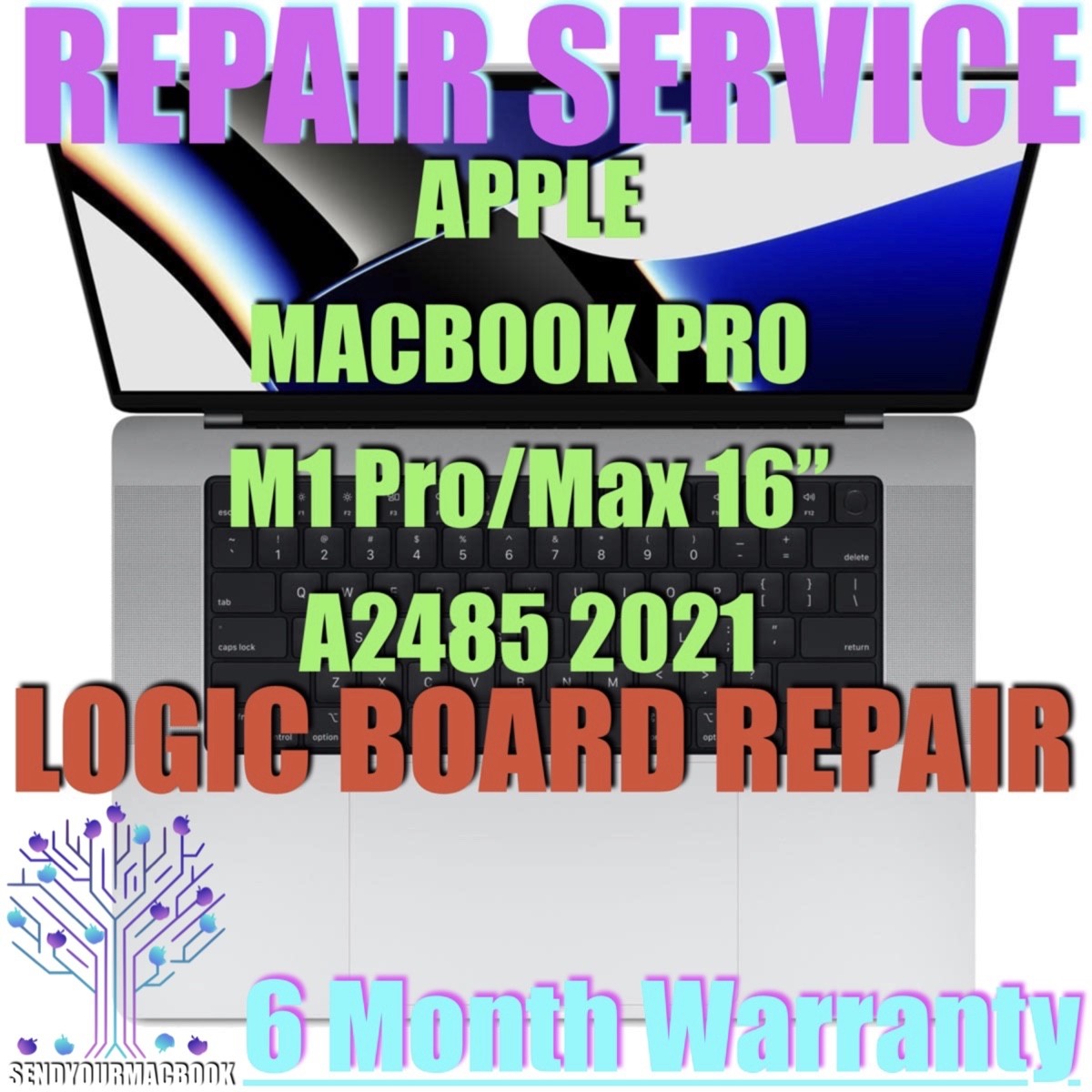 A2485 2021 16" MACBOOK PRO LOGIC BOARD REPAIR SERVICE 820-02100-A, 820-02382-A