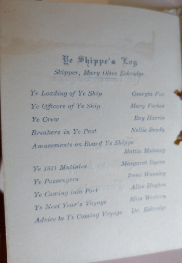 Menu Ship Forensia 1921