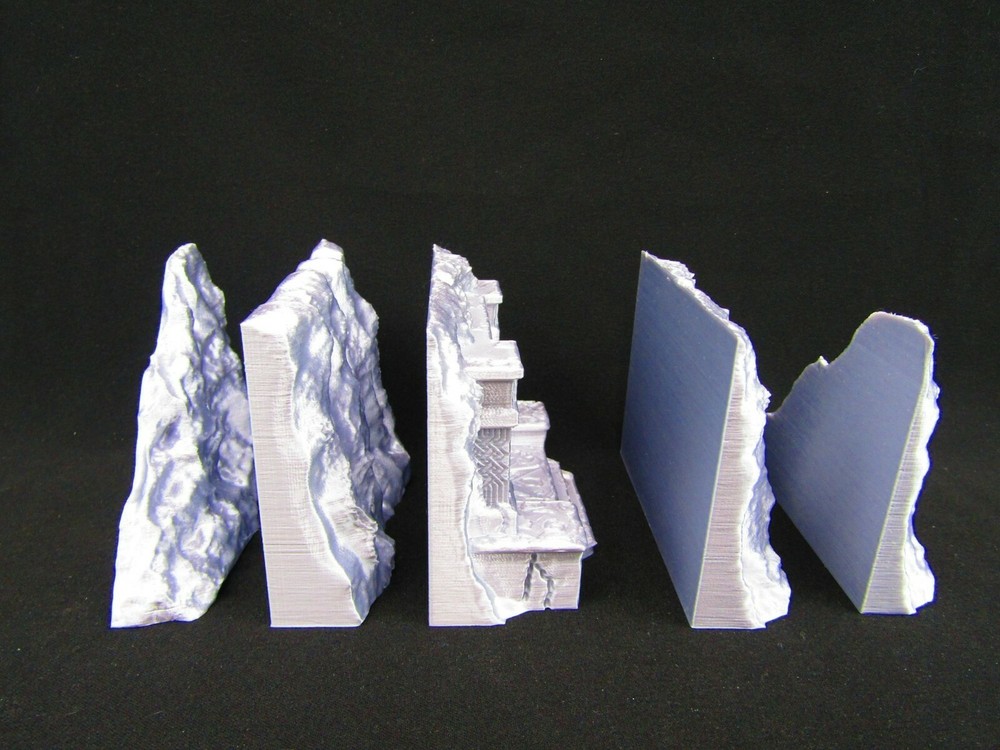 5pc Dwarven Underground City Modular Cliff Scatter Terrain Scenery 3D Printed