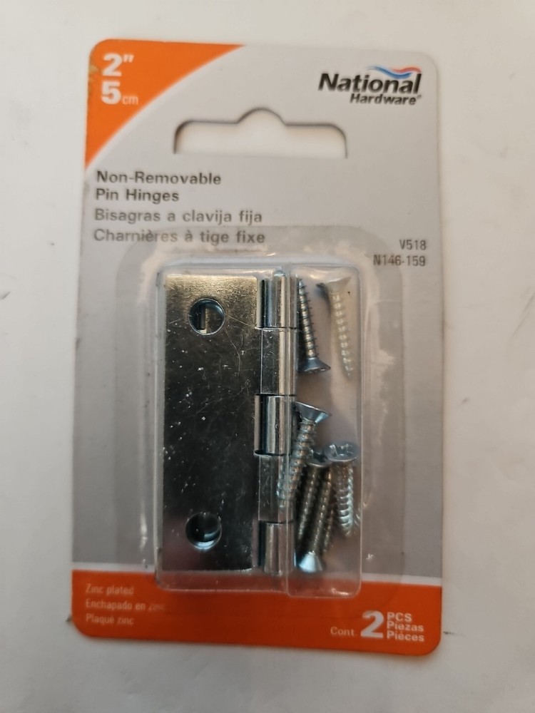 National Hardware - V518 2" Non-Removable Pin Narrow Utility Hinge - 2 Per Pack