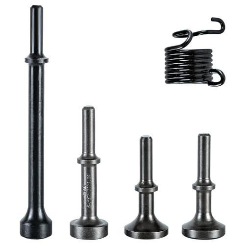5PCS Pneumatic Air Hammer Bits Set, 0.401" Shank Chisel Attachments, Durable Too