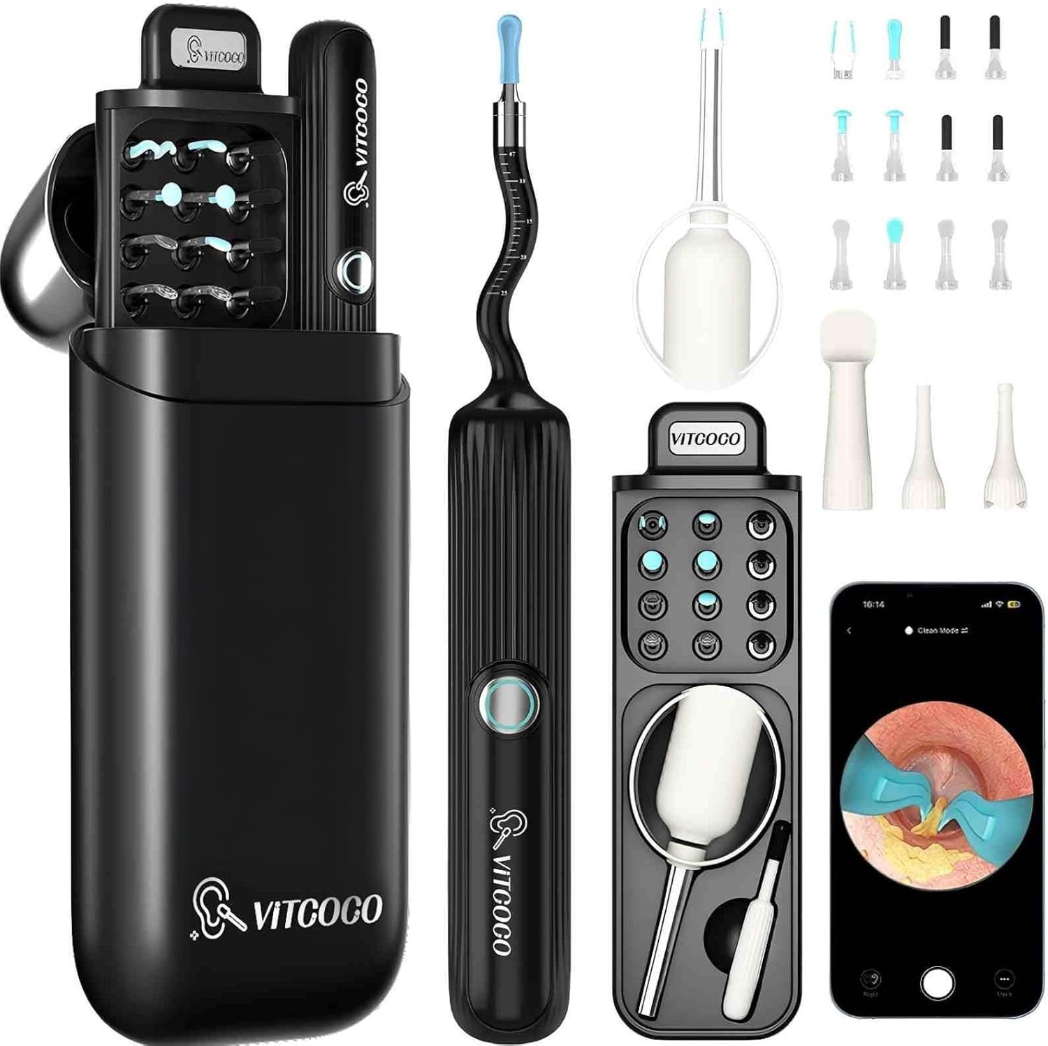 All-in-One Ear Wax Cleaner – 1080P Camera, 3 Tools & Case – for All Ages 1080P