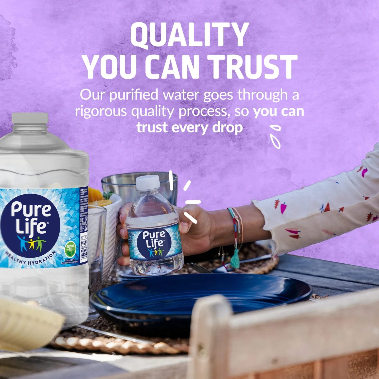 (4 pack) Pure Life Purified Water, 3 Liter, Single Plastic Jug