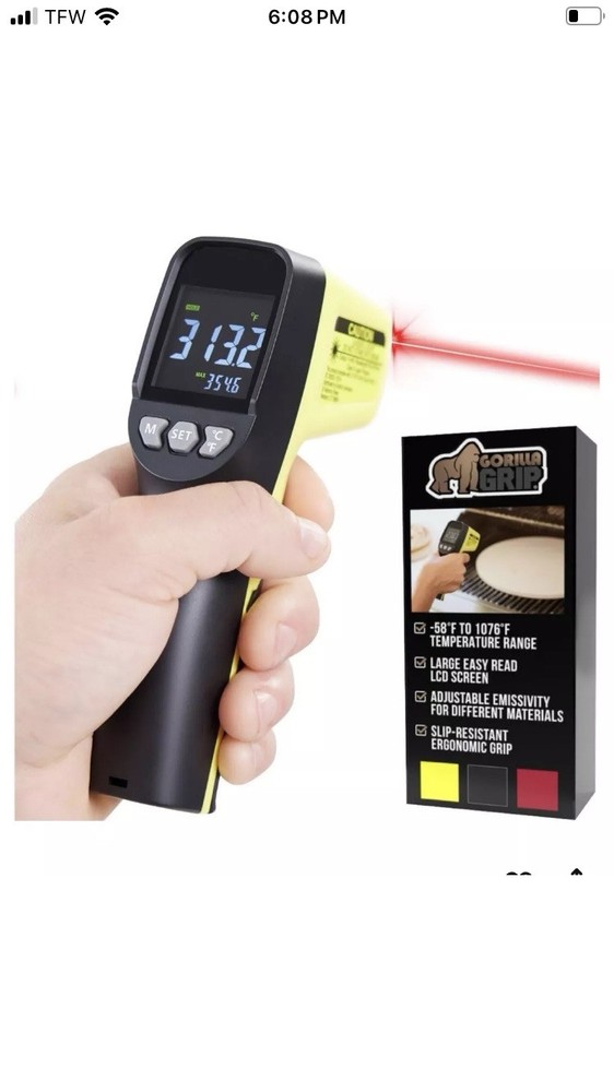 Gorilla Grip Thermometer Gun Instant Read Laser
