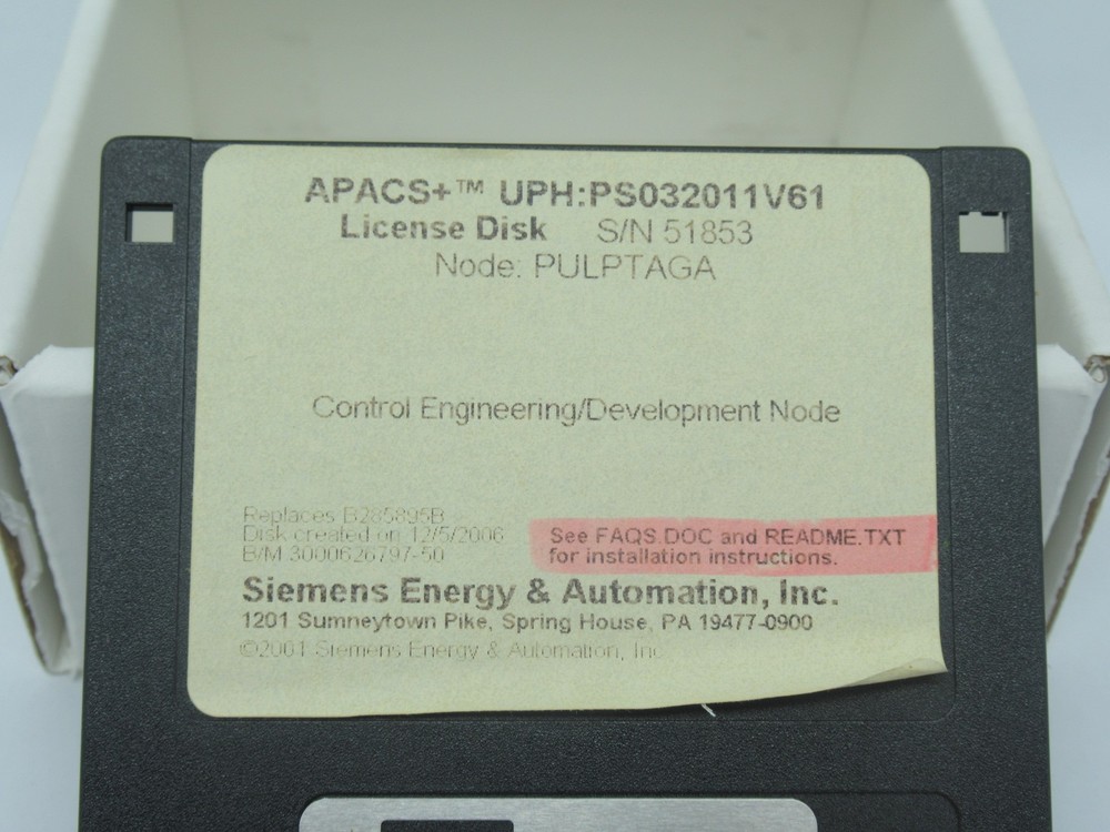 Siemens PS032011V61 APACS+ Control Engineering/Development Station Software NEW