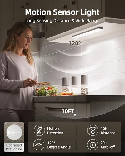 3-Pack Under Cabinet Lighting, 2000mAh Rechargeable Wireless Motion 3 Pack