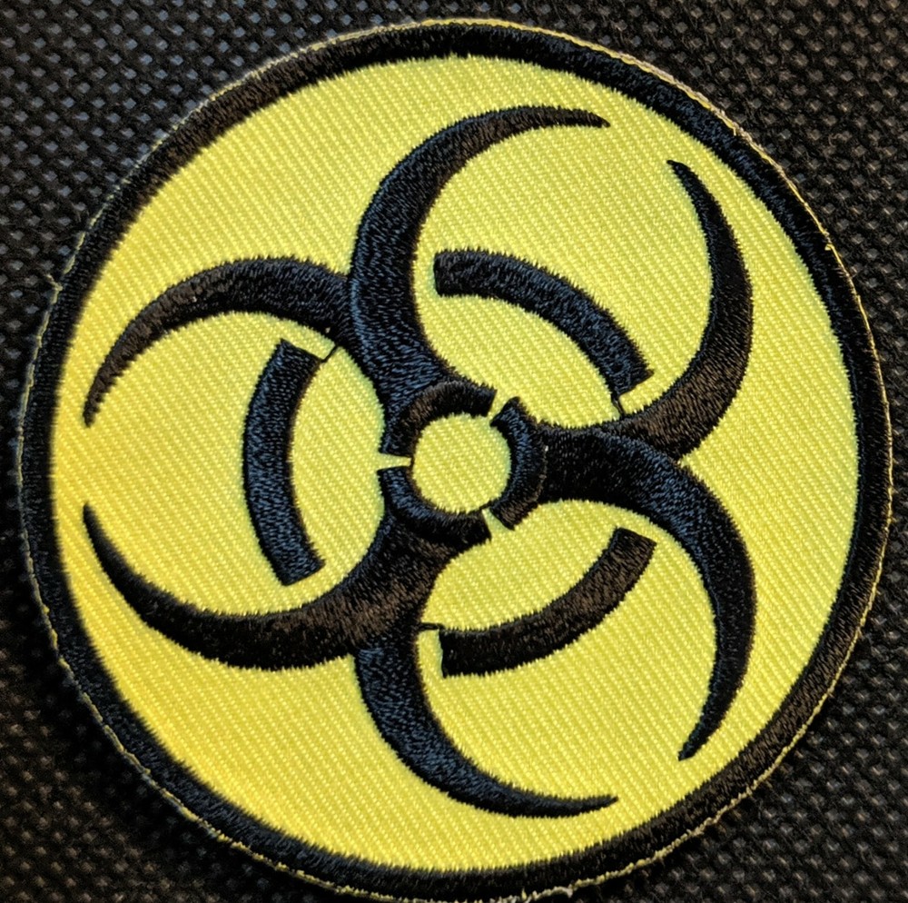 Bio hazard Symbol Black and Yellow Embroidered Patch