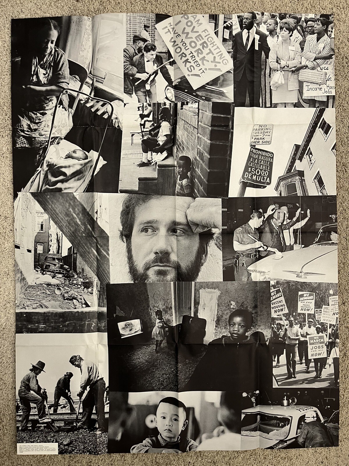 Vintage RARE 1968 Civil Rights Freedom Social Justice Equality Poster 36”X48”