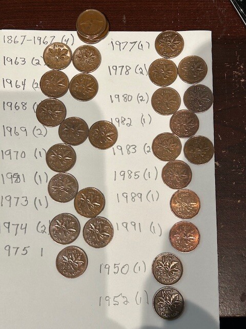 Canada One Cent Lot Of 30