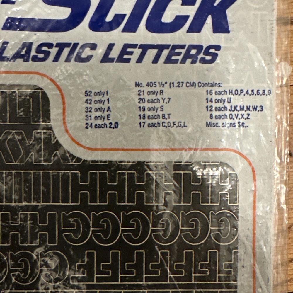 super stick vinyl plastic letters