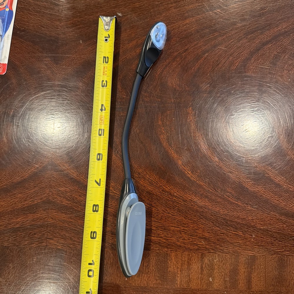 Flexible book nightlight for reading, gray, different light modes, clipable