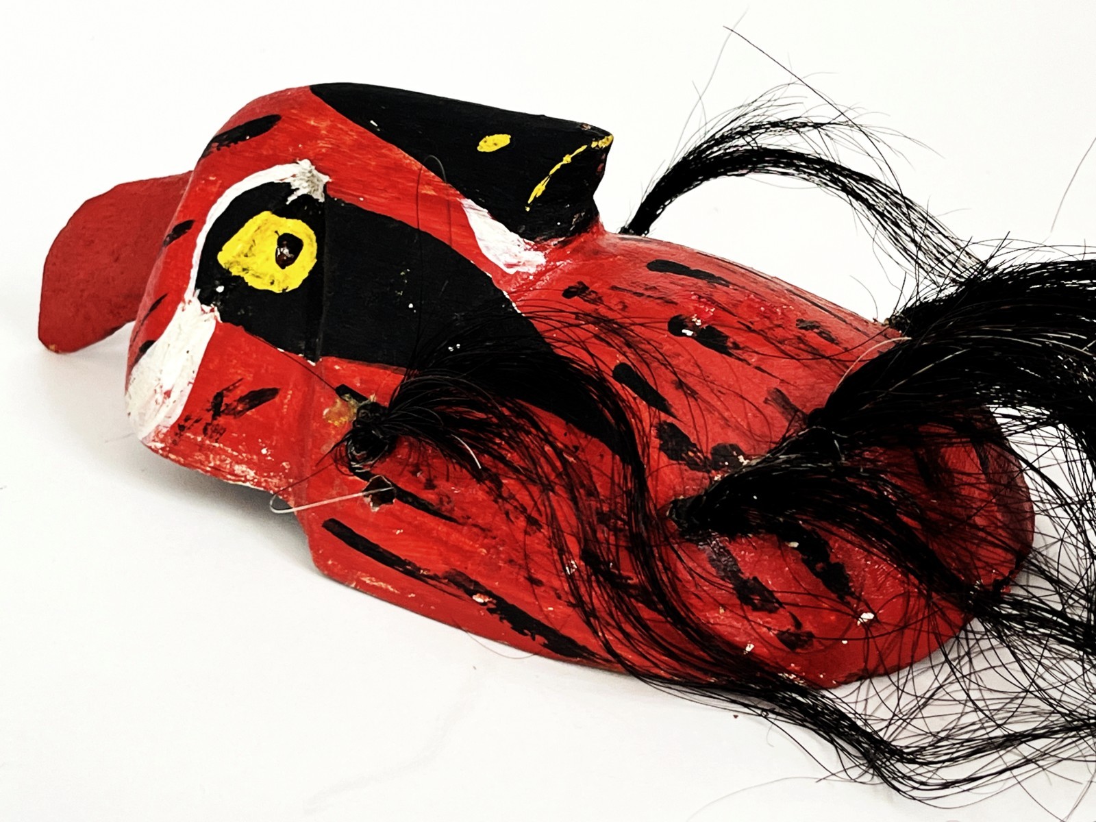 MAYO PASCOLA YAQUI FOLK ART ETHNOGRAPHIC CARVED WOOD OWL BIRD DANCE MASK SONORA