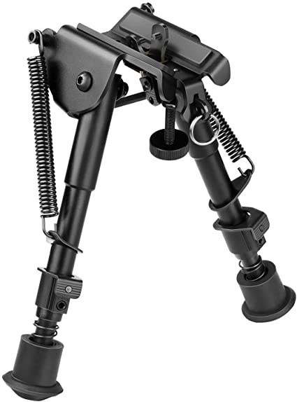 6-9" Harris Style Rifle Bipod Adjustable Spring Return with Adapter For Hunting