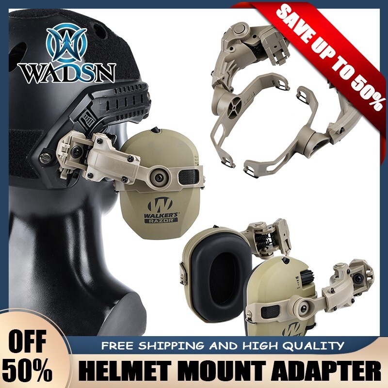 Tactical 360°Rotation Helmet Mount Adapter Headset Bracket FAST Wendy Helmets