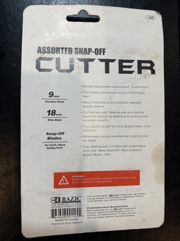 Assorted Snap Off Cutter Blue & Black - A0062