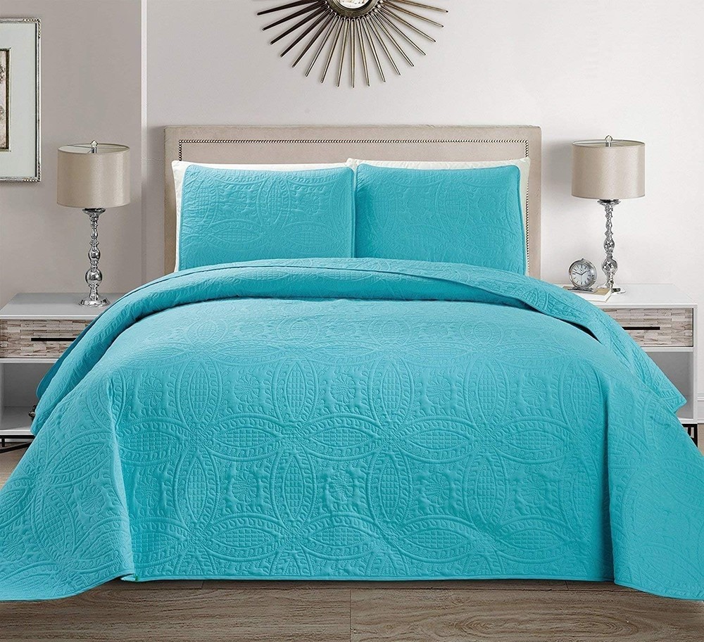 Fancy Collection Embossed Coverlet Bedspread Over Size Set